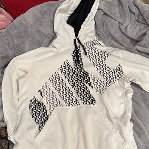 Nike White Hoodie with Black Pattern